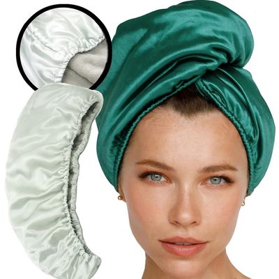 Gewone gekleurde dubbellagige vlekken zijde haar wrap handdoek voor professionele droogresultaten