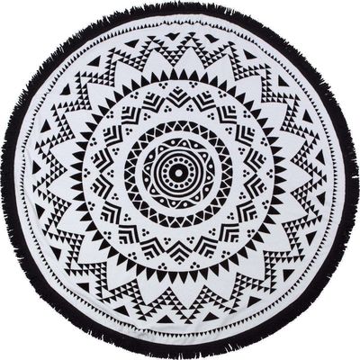 Turkse katoenen ronde strandhanddoek in aangepaste kleur en maat met gepersonaliseerde afdruk