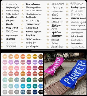 Gepersonaliseerde zwembadhanddoek Microfiber strandhanddoek met vetgekleurde lettertype en aangepaste naam