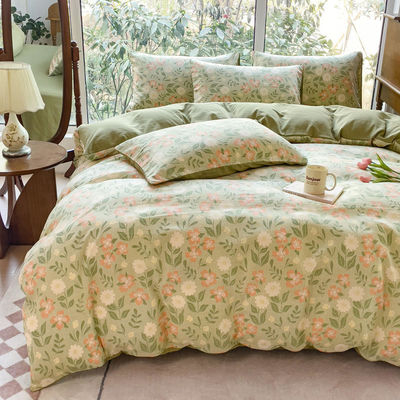 Comfortabel gewassen katoen dubbele laag garen dekbed beddengoed set voor 2,0m bed