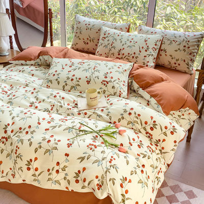 Comfortabel gewassen katoen dubbele laag garen dekbed beddengoed set voor 2,0m bed