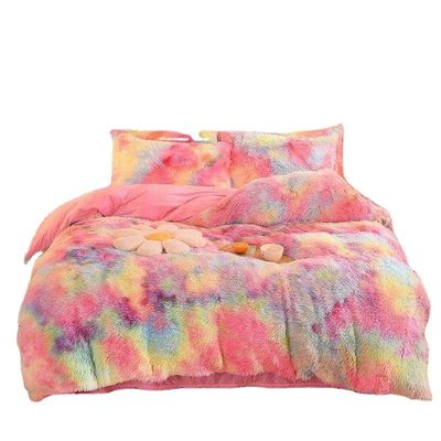 Fluffy Plush Faux Fur Velvet Shaggy Queen King Size Dekbed Bedden Set Op maat