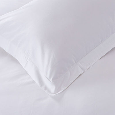 300TC Satin Wit King Size Hotel dekbed dekbed Plat plaat set met solide patroon