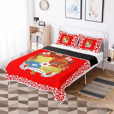 Polynesische tribale dekbedbedden Set Rode Tonga Design Comforter met katoen vulstof