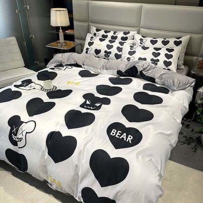 Queen-Size gepoetste katoenen 4-in-1 beddengoed Set De ultieme keuze voor een trendy slaapkamer