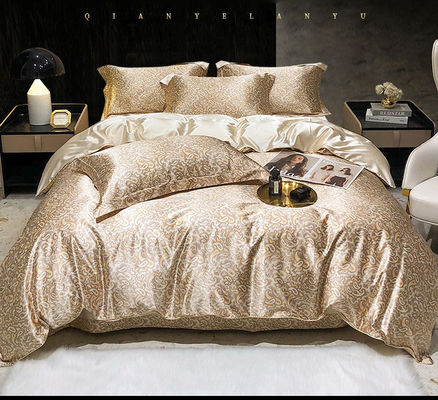 Diagonale druk Mulberry Silk Fitted Sheet Set voor 100% zijde beddengoed op de markt