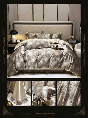 Diagonale druk Mulberry Silk Fitted Sheet Set voor 100% zijde beddengoed op de markt