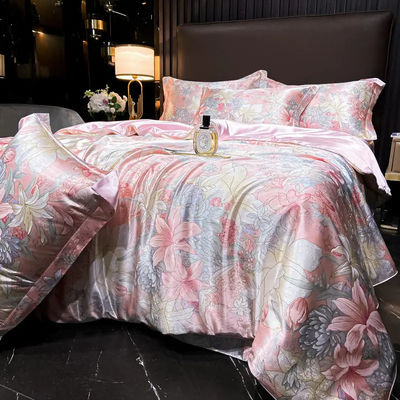 Diagonale druk Mulberry Silk Fitted Sheet Set voor 100% zijde beddengoed op de markt
