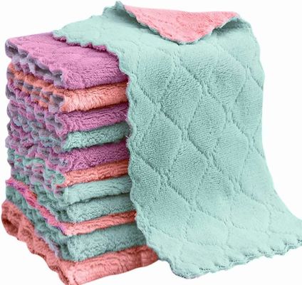 Gebreide design micro-vezel reinigingsdoek voor het huis kit Lintvrij en multi-kleurig