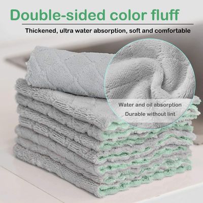 Gebreide design micro-vezel reinigingsdoek voor het huis kit Lintvrij en multi-kleurig