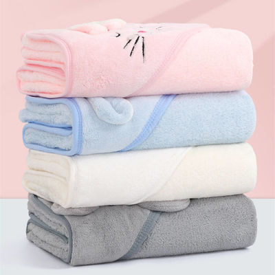 House Cartoon Design Fluweel Hooded Baby Kids Baddoek met goede absorptie 80*80cm