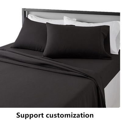 Wasbaar Super Soft Microfiber 4 Piece Bed Sheet Set met diepe zakken Queen Black Solid
