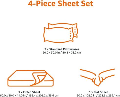 Duurzaam micro-vezel 4 stuk bedden set met 14 inch diepe zakken Queen Black Solid