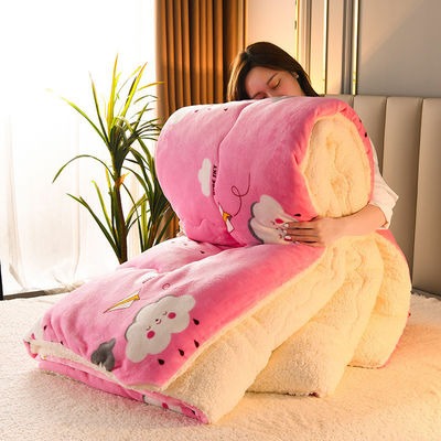 100% polyester All-Season Customized Warm Lamb Fleece Comforter Bed Set