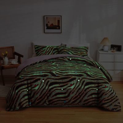 Witte bloemenbedden voor kinderen jongens meisjes Twin 2 pc's Glow in The Dark Duvet Cover