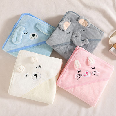 Kleuren Pasgeboren dier Baby Hooded Baddoek Plain met materialen en digitale afdruk
