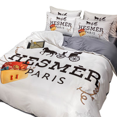 Bedbedden Set Modieus Diagonaal Druk Zilk Bed Bed Cover en Duvet Cover Sets