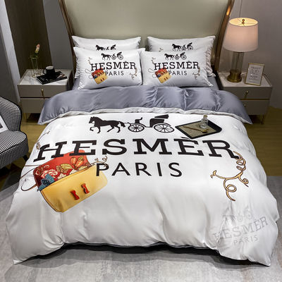 Bedbedden Set Modieus Diagonaal Druk Zilk Bed Bed Cover en Duvet Cover Sets