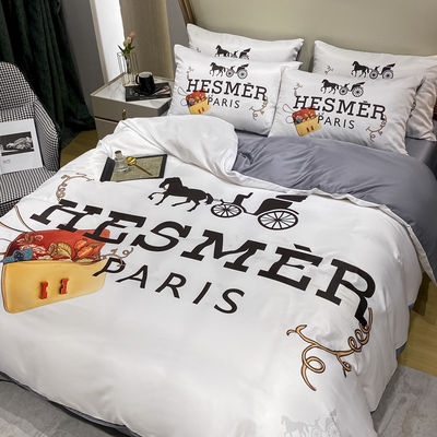 Bedbedden Set Modieus Diagonaal Druk Zilk Bed Bed Cover en Duvet Cover Sets
