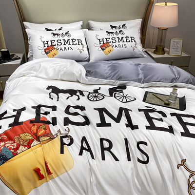 Bedbedden Set Modieus Diagonaal Druk Zilk Bed Bed Cover en Duvet Cover Sets